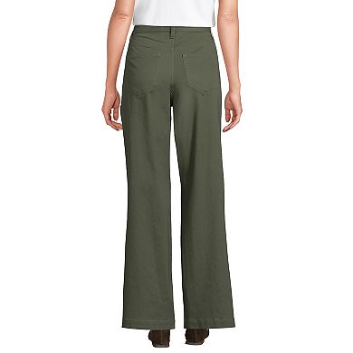 Women's Lands End High-Rise Wide Leg Chino Pants