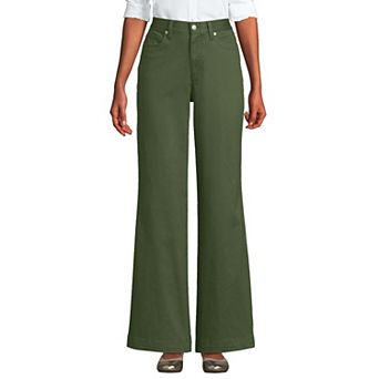 Women's Lands End High-Rise Wide Leg Chino Pants