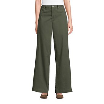 Women's Lands End High-Rise Wide Leg Chino Pants
