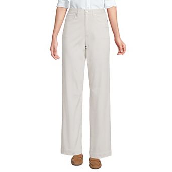 Women's Lands End High-Rise Wide Leg Chino Pants