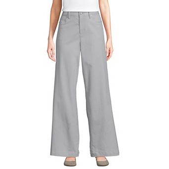 Women's Lands End High-Rise Wide Leg Chino Pants