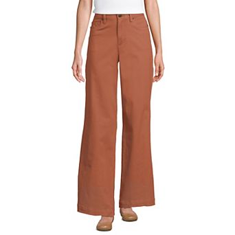 Women's Lands End High-Rise Wide Leg Chino Pants