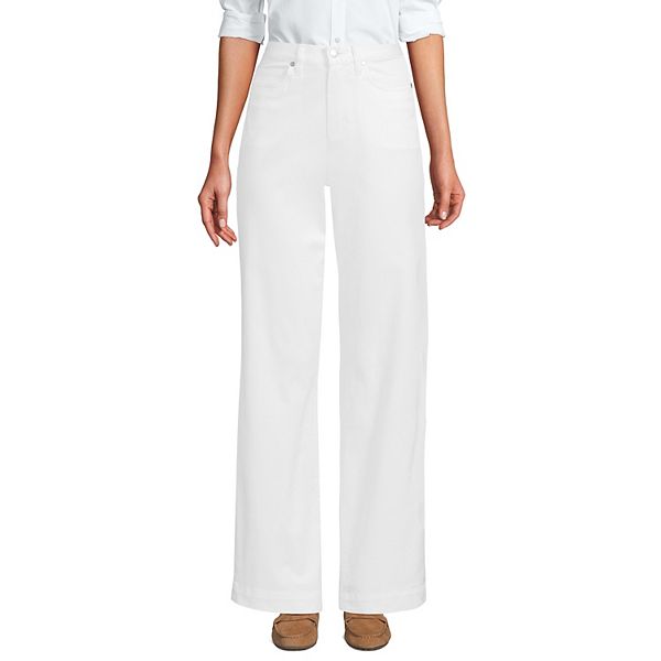 Women's Lands End High-Rise Wide Leg Chino Pants