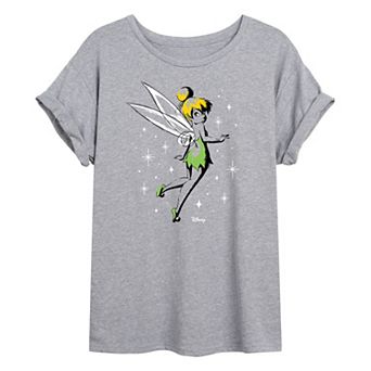 Disney's Tinker Bell Juniors' Sketch Sparkles Oversized Tee