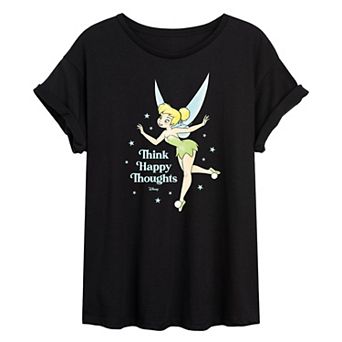 Disney's Tinker Bell Juniors' Think Happy Thoughts Oversized Tee