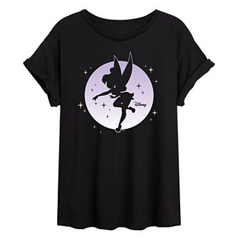 Disney's Tinker Bell Juniors' Moon Silhouette Oversized Tee