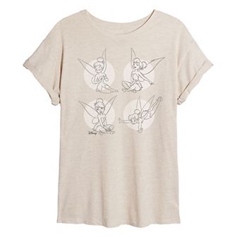 Disney's Tinker Bell Juniors' Pose Grid Oversized Tee