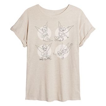 Disney's Tinker Bell Juniors' Pose Grid Oversized Tee