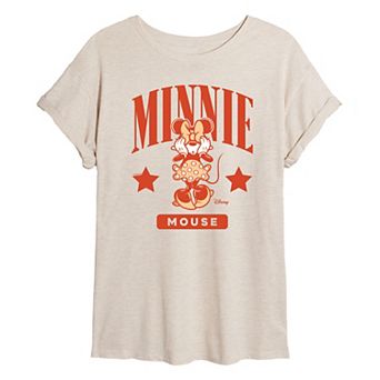 Disney's Minnie Mouse Juniors' Collegiate Oversized Tee