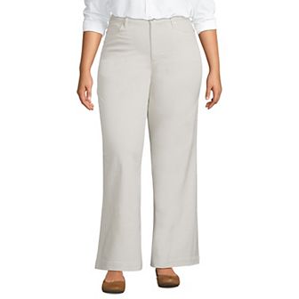 Plus Size Lands' End High Rise Wide Leg Chino Pants