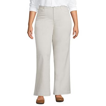 Plus Size Lands' End High Rise Wide Leg Chino Pants