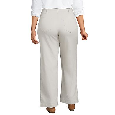 Plus Size Lands' End High Rise Wide Leg Chino Pants