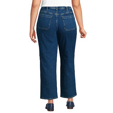 Plus Size Lands' End Denim High Rise Utility Cargo Ankle Jeans