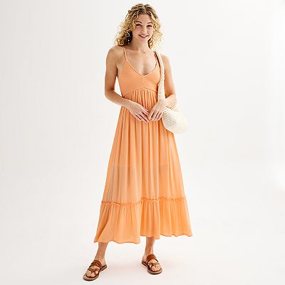 open lace back dress Chi Chi London - Ring Front Puff Sleeve Mini Dress - Orange main image 0