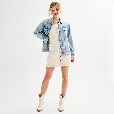 Juniors' SO Denim Button-Front Mini Dress
