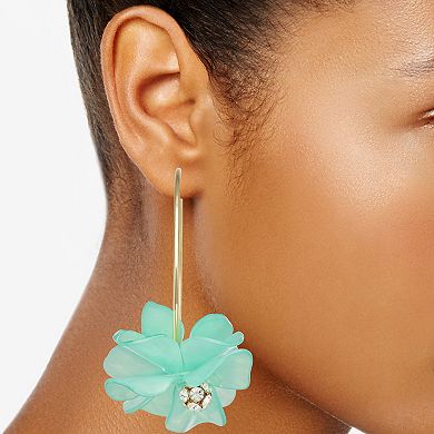 Nine West Floral Hoop Earrings
