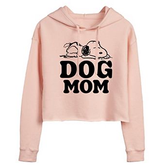 Juniors' Peanuts Snoopy Dog Mom Cropped Hoodie