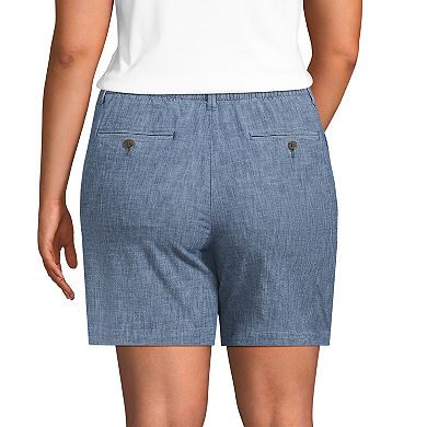 Plus Size Lands' End 7-Inch Chambray Shorts