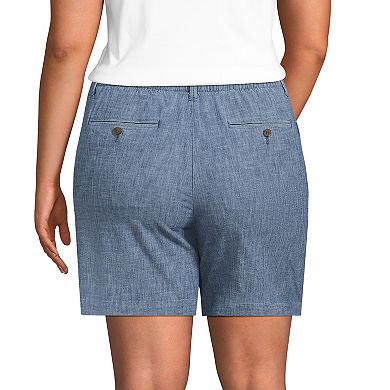 Plus Size Lands' End 7-Inch Chambray Shorts