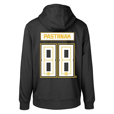 Men's Levelwear David Pastrnak Black Boston Bruins Podium Name & Number Pullover Hoodie
