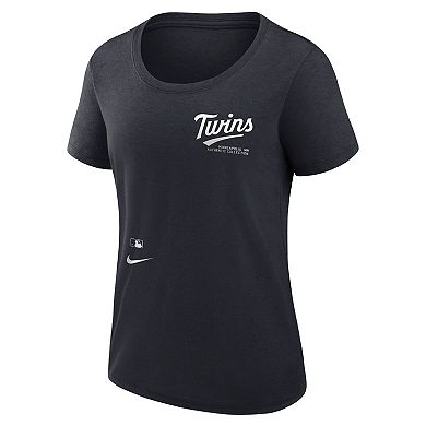 Women's Nike Navy Minnesota Twins Authentic Collection Performance Scoop Neck T-Shirt
