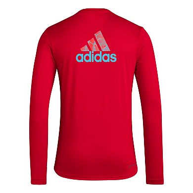 Men's adidas Red Chicago Fire Local Pop AEROREADY Long Sleeve T-Shirt