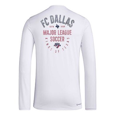 Men's adidas White FC Dallas Local Stoic Long Sleeve T-Shirt
