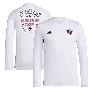 Men's adidas White FC Dallas Local Stoic Long Sleeve T-Shirt