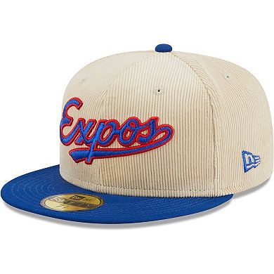 Men's New Era White Montreal Expos Cooperstown Collection Corduroy Classic 59FIFTY Fitted Hat
