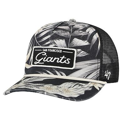 Men's '47 Black San Francisco Giants Tropicalia Trucker Hitch Adjustable Hat