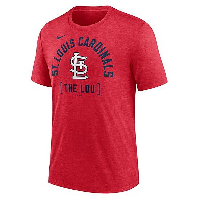 Men's Nike Heather Red St. Louis Cardinals Swing Big Tri-Blend T-Shirt