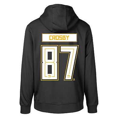 Men's Levelwear Sidney Crosby Black Pittsburgh Penguins Podium Name & Number Pullover Hoodie