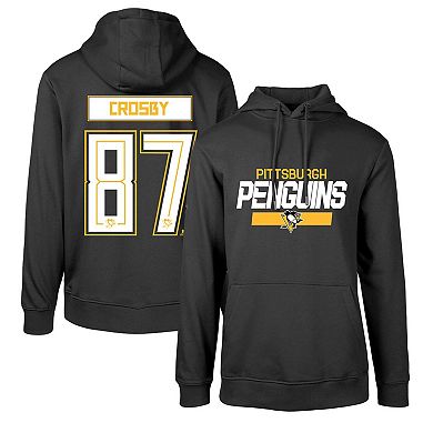 Men's Levelwear Sidney Crosby Black Pittsburgh Penguins Podium Name & Number Pullover Hoodie