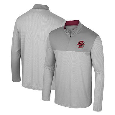 Men's Colosseum Gray Boston College Eagles Tuck Quarter-Zip Top