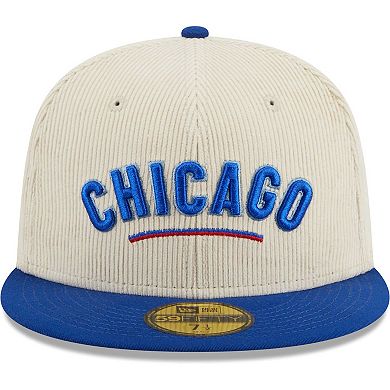 Men's New Era White Chicago Cubs  Corduroy Classic 59FIFTY Fitted Hat