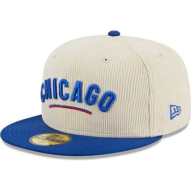 Men's New Era White Chicago Cubs  Corduroy Classic 59FIFTY Fitted Hat