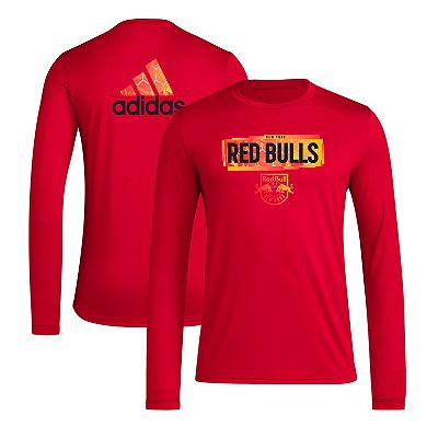 Men's adidas Red New York Red Bulls Local Pop AEROREADY Long Sleeve T-Shirt