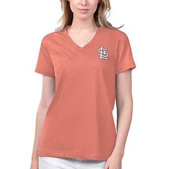 Women's Margaritaville Coral St. Louis Cardinals Game Time V-Neck T-Shirt