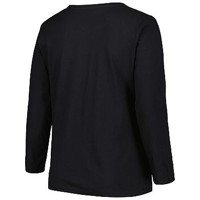 Women's Profile Black USC Trojans Plus Size Arch Over Logo Scoop Neck Long Sleeve T-Shirt