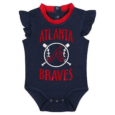 Newborn & Infant Fanatics Branded Navy/Gray Atlanta Braves Two-Pack Fan Bodysuit Set