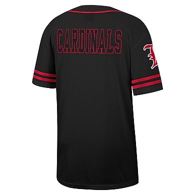 Men's Colosseum Black Louisville Cardinals Free Spirited Mesh Button-Up Baseball Jersey