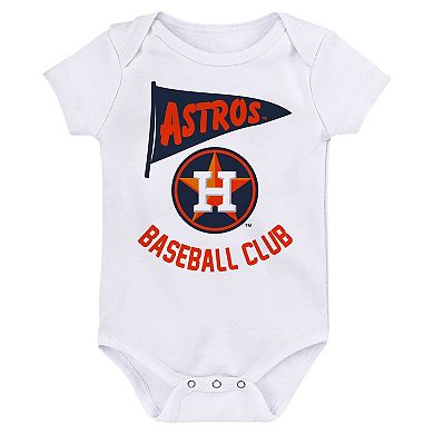 Infant Fanatics Branded Houston Astros Fan Pennant 3-Pack Bodysuit Set