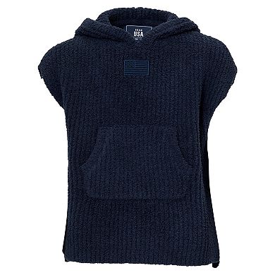 Toddler ALPHA Navy Team USA Barefoot Dreams CozyChic Hooded Rib Cozy