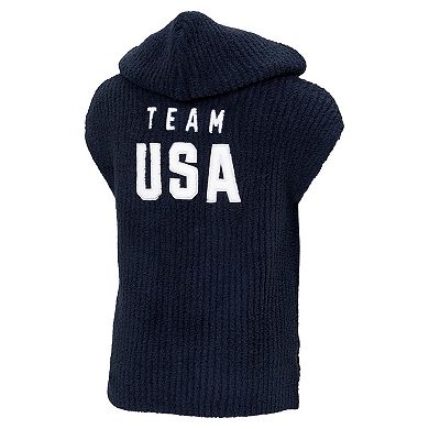 Toddler ALPHA Navy Team USA Barefoot Dreams CozyChic Hooded Rib Cozy