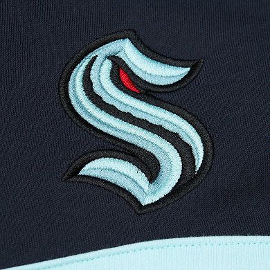 Men's Mitchell & Ness Deep Sea Blue Seattle Kraken Head Coach Pullover Hoodie