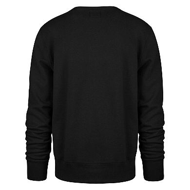 Men's '47 Black Detroit Lions Imprint Headline Pullover Sweatshirt