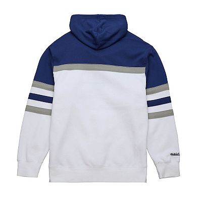 Men's Mitchell & Ness White/Blue Toronto Maple Leafs Head Coach Pullover Hoodie