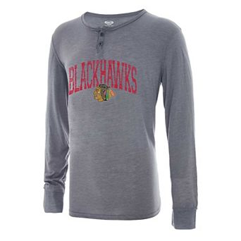Men's Concepts Sport Gray Chicago Blackhawks Takeaway Henley Long Sleeve T-Shirt