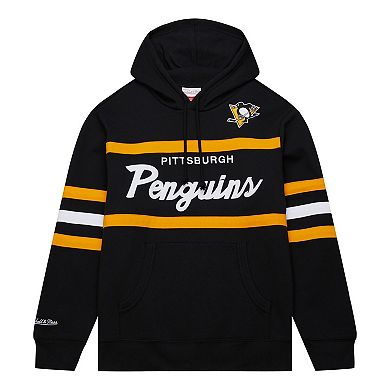 Men's Mitchell & Ness Black Pittsburgh Penguins Head Coach Pullover Hoodie