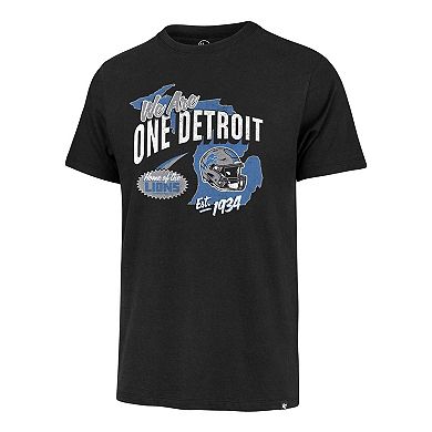 Men's '47 Black Detroit Lions Regional Franklin T-Shirt